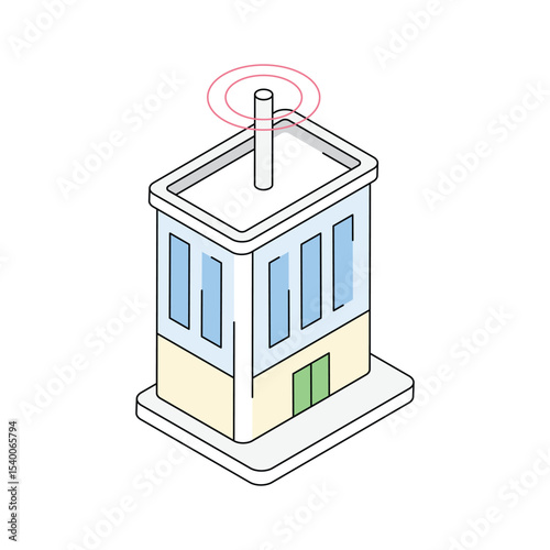 Premium isometric icon of smart building, easy to edit