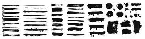 brush strokes set. vector illustration