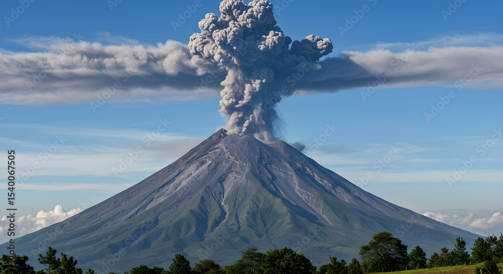 Obraz premium Volcanic Eruption: A Force of Nature's Power