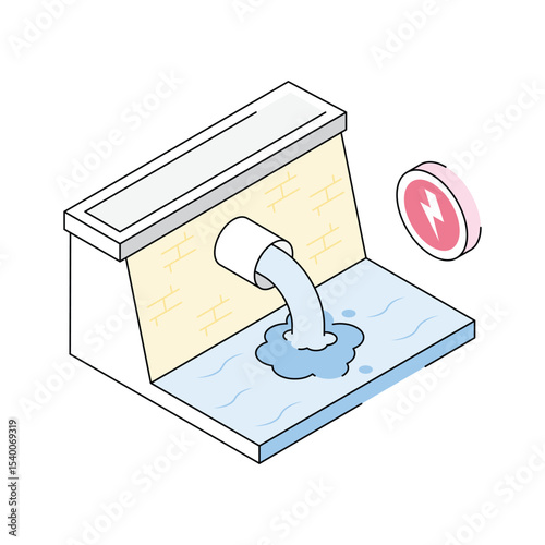 Get this isometric icon of hydropower dam, easy to edit