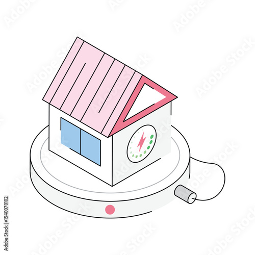 Get a glimpse of this isometric icon of house power