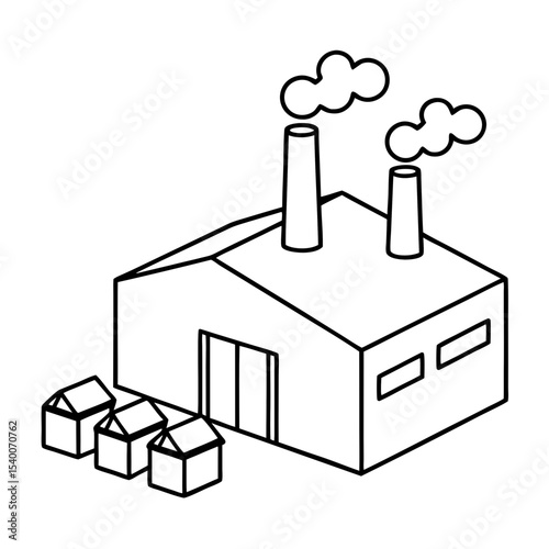 vector illustration of a factory