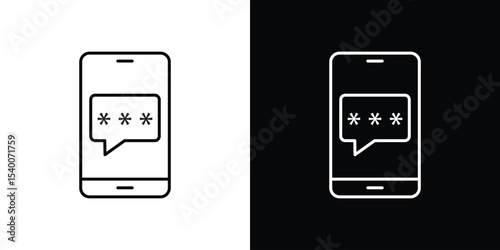 Otp sms password icon Design Template vector set for graphic work