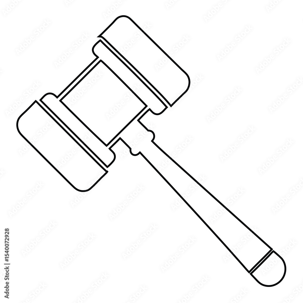 Fototapeta premium Judge's Gavel (Outline)