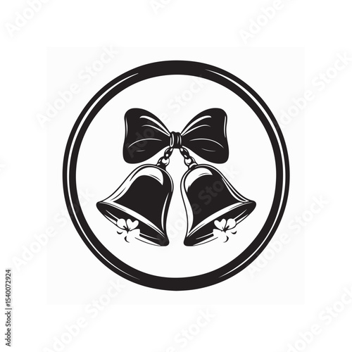 Wedding Bells Icon in Black Style Vector Image Isolated on white background