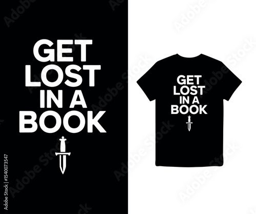 Get Lost in a Book t-shirt design