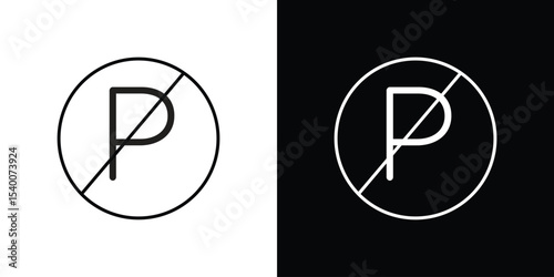 No parking signs Design Template vector set for graphic work