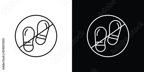 No foot print signs Design Template vector set for graphic work