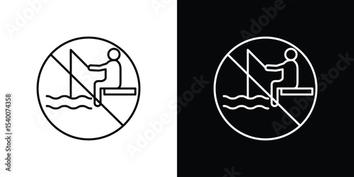 No fishing signs Design Template vector set for graphic work