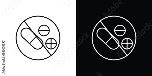 No drugs signs Design Template vector set for graphic work