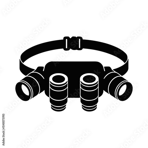 Head-mounted lamps for field tools and auxiliary gear Concept of Photographer's Day  