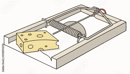 Ingenious design of a mouse trap for effective pest control in residential spaces, a simple mechanism designed to catch mice efficiently using cheese as bait while ensuring humane treatment           