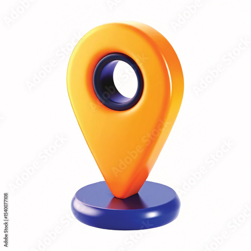 Blue push pin map pointer icon, a glossy 3D web symbol for location and navigation design