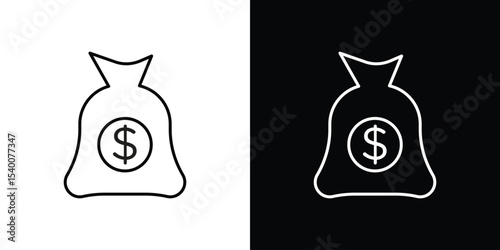 Money bag icon Design Template vector set for graphic work