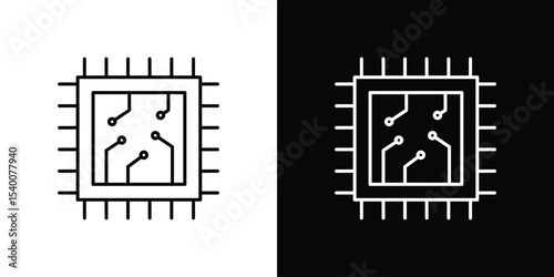 Microchip icon Design Template vector set for graphic work