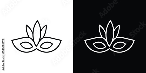 Mask for brazil carnival celebration icon Design Template vector set for graphic work