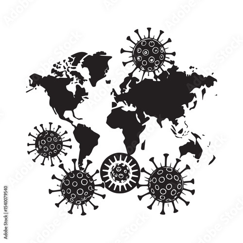 Global Pandemic Virus Outbreak Illustration