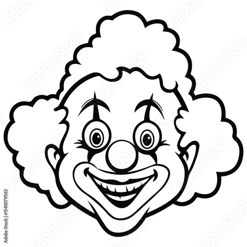Clown mask in wig vector isolated white background