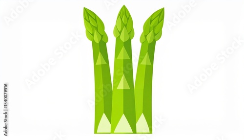 Green asparagus stalks displayed against a white background showcasing fresh produce