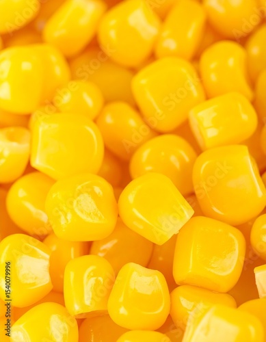 Fresh corn kernels scattered on a surface during the afternoon