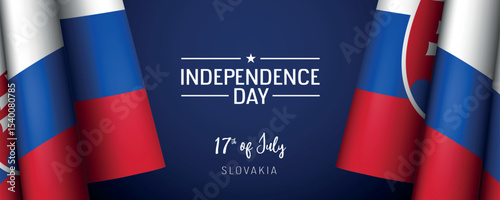 Slovakia independence day vector banner, greeting card