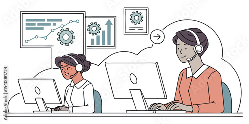 Efficient Customer Support Team Providing Excellent Service with Technology