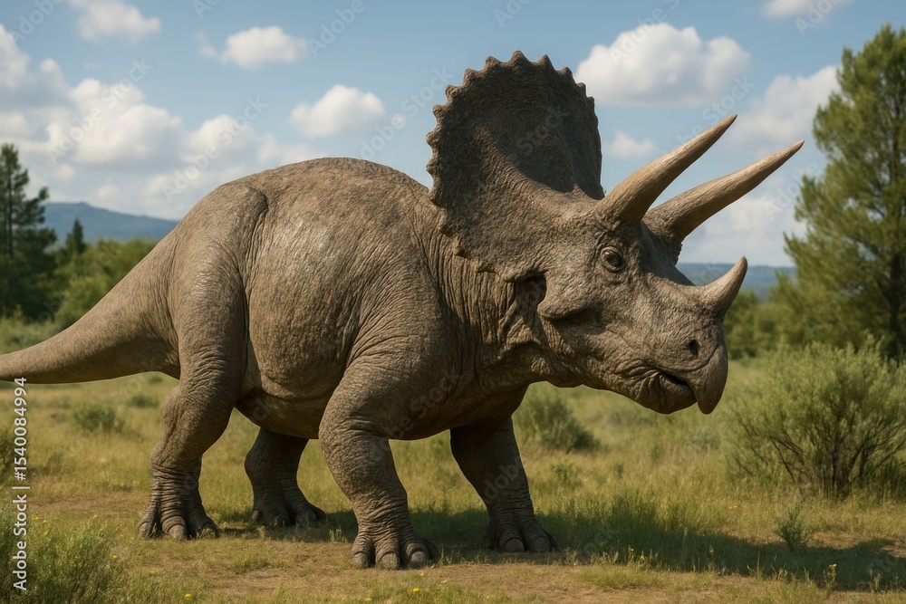 Fototapeta premium Majestic triceratops in nature
