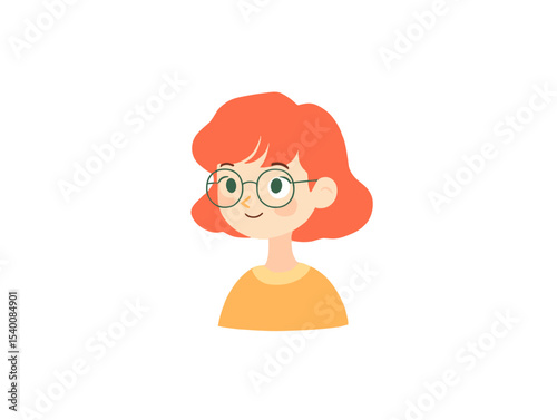 Gentle and Kind Portrait: A charming illustration of a young person, with round spectacles, portraying a sense of warmth and approachability.