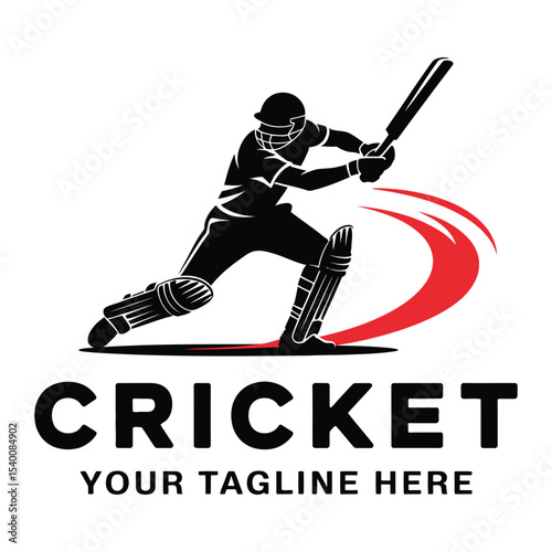 Minimalist Cricket Sport Logo Icon

