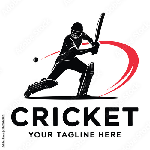 Minimalist Cricket Sport Logo Icon

