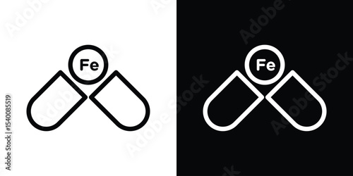 Iron capsule icon Design Template vector set for graphic work