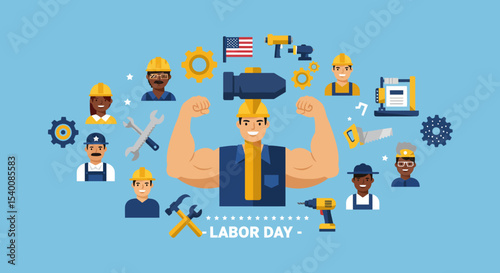 Strong Worker Celebrates Labor Day with Diverse Team