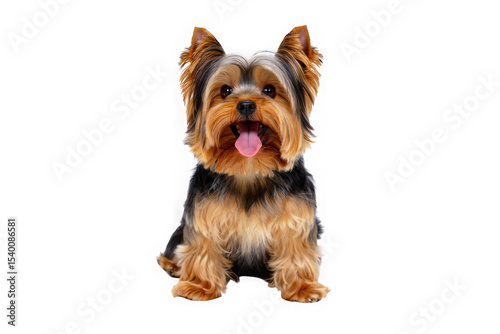 Adorable Yorkshire Terrier Puppy, Sitting, Studio Shot, Dog Portrait, Pet Photography, Canine, Animals, Cute, Fluffy, Happy Dog