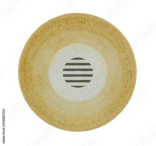 Old, dirty, and well-used water filter set against a transparent background