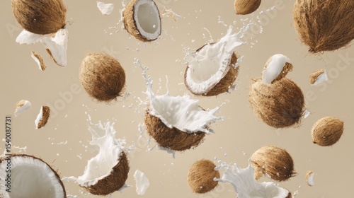 A Refreshing Splash of Coconuts and Milk: Tropical Delight in Motion