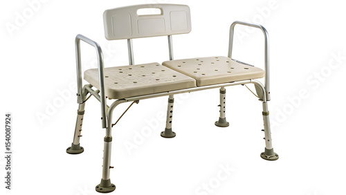 Adaptive Shower Bench for Two on Transparent Background