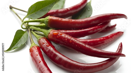Vibrant Red Chili Peppers A Close-Up Photograph of Fresh, Spicy Chilis