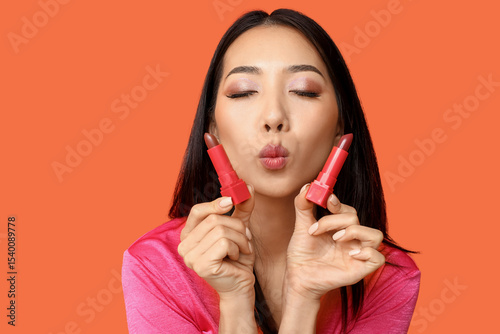 Beautiful Asian woman with ...