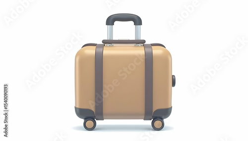 Rolling Suitcase Ready for Travel Adventure on White