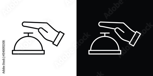 Hand touching service bell icon Design Template vector set for graphic work