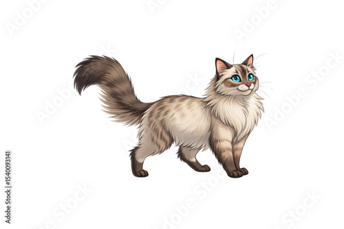 Fabulous Cat Portrait – Illustration on Transparent Background

