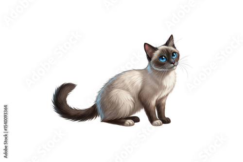 Fabulous Cat Portrait – Illustration on Transparent Background

