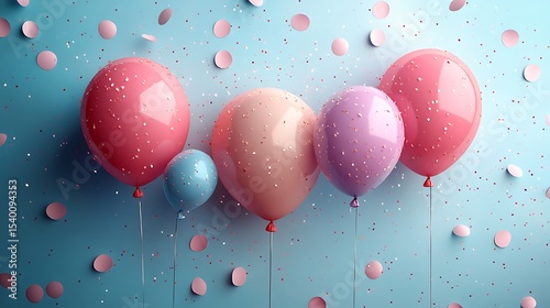 Pink and blue balloons birthday celebration HD images photo