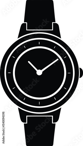Classic wristwatch silhouette with bold outline and simple elegance