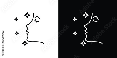 Glowing skin icon Design Template vector set for graphic work