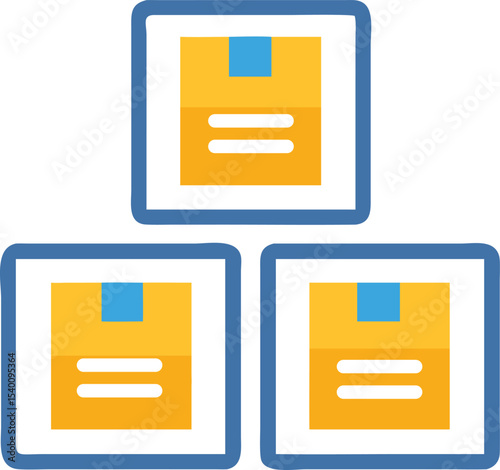Inventory Management Boxes Vector. boxes inventory management icon.