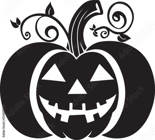 Pumpkin black silhouette Isolated vector illustration on white background