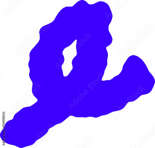 colorful bright blue wiggly squiggly line isolated on transparent png background