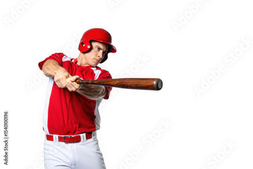 Baseball Player, Batting, Action Shot, Studio Photography, White Background, Sports Photography, Athleticism, Power, Focus, Determination