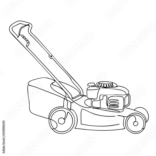 Vector line art of a lawn mower, perfect Father's Day design for outdoor and garden care themes